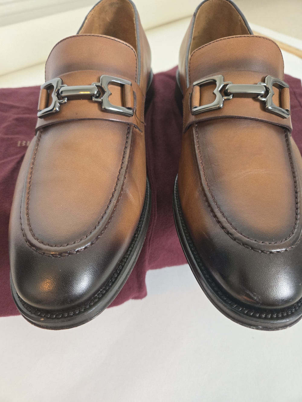 Bruno Magli Raging Leather Bit SLIP ON Loafer Cognac  MENS SIZE 11 - Picture 6 of 9